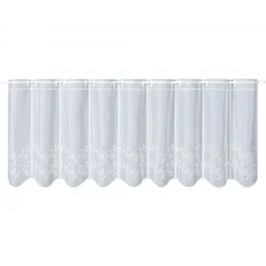 Герстерская панельная штора «ШПАГЕТ», (1 шт.), высококачественная вуаль с вышивкой цветочных усиков Gerster, белый