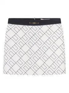 Геометрическая юбка из крепа Elisabetta Franchi La Mia Bambina, белый