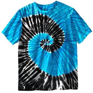 Мужская большая и высокая легкая футболка с круглым вырезом Kingsize с принтом тай-дай KingSize, цвет Navy Tie Dye