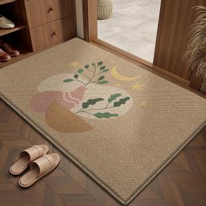 Dajiang Ковер 120х120 см для прихожей, смываемый, с узором звездной ночи, устойчивый к грязи