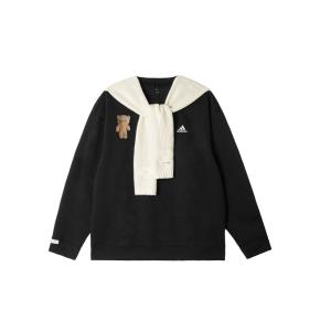 Adidas Толстовки LABEL унисекс, черные, с круглым вырезом, средней толщины