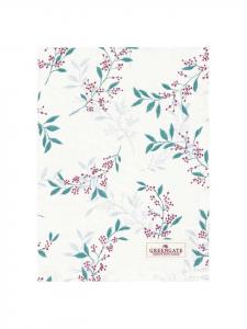 Greengate Белое кухонное полотенце JULANI с веточками и ягодами
