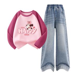 Детская повседневная спортивная одежда Disney, светло-голубой