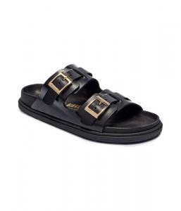 Кожаные тапочки St Barths Birkenstock, черный