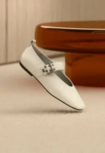 Балетки с кожаной пряжкой и ремешком на щиколотке Tommy Jeans, Ivory