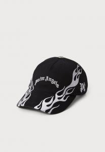 Бейсболка Palm Angels CURVED LOGO FLAMES, Black/Light Grey/Light Grey
