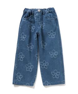 Джинсовые брюки с цветочным принтом, длина 10 дюймов.