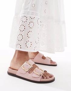 Сандалии Tylee с двумя пряжками из розовой замши Schuh