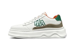 Износостойкие, дышащие, удлиняющие рост низкие скейтбордистские кроссовки для мужчин HLA, белый зеленый