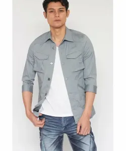 Рубашка-куртка в стиле сафари TORNADO MART, цвет Saxe Blue