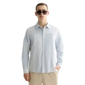 Рубашка с длинным рукавом Scotch & Soda Patchwork Relaxed Fit Oxford, синий