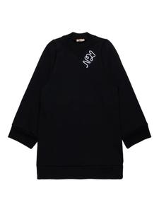 Nº21 Детское платье с вышитым логотипом Nº21 Kids, черный