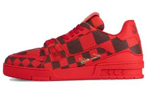 LOUIS VUITTON Кроссовки LV Trainer Damier Pop Red