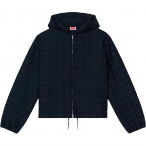 Рубашка с капюшоном из плетеного материала Kenzo, синий черный