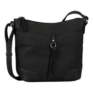 Сумка через плечо TOM TAILOR "Имери", мягкая искусственная кожа с двухцветным эффектом, декоративная строчка и декоративная подвеска, черный