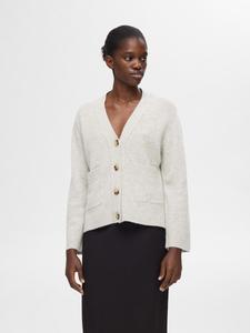 Вязаный кардиган SELECTED, серый