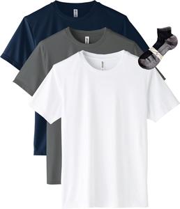 Футболка с коротким рукавом Glimmer 00350-AIT из трикотажа Interlock Dry плотностью 3,5 унции, с круглым вырезом, белый/темно-синий/синий