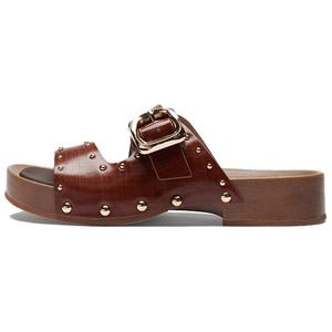 Женские тапочки-слайды на резиновой подошве LE SAUNDA, Chocolate Brown Brl