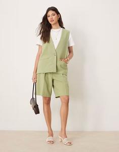 Жилет Vila удлиненного покроя, цвет шалфейно-зеленый