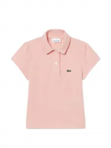 Поло с логотипом Lacoste Kids, розовый