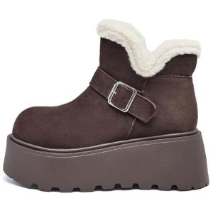 Женские зимние ботинки AGSDON на платформе, кофейный