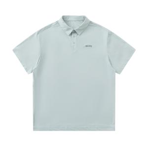 Поло с лацканом для мужчин, тонкий прямой крой 361°, water серый синий