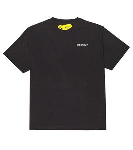 Хлопковая футболка с логотипом Off-White, черный