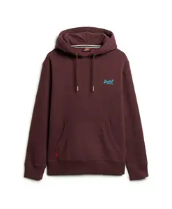 Мужская хлопковая толстовка базового цвета бордового цвета Superdry, красный