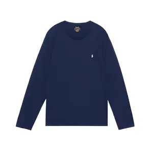 Футболка с длинным рукавом с вышитым логотипом Polo Ralph Lauren, темно-синий