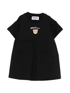 Платье с принтом медведя Moschino Kids, черный
