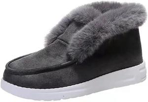 Тапочки для женщин и мужчин для дома и улицы, зимние теплые пушистые домашние тапочки, ботинки с эффектом памяти, уютные тапочки, слипоны, кроссовки унисекс Baimiu, серый