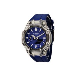 CASIO Ретрофит серия электронный механизм фторэластомерный ремешок часы мужские часы blue dial