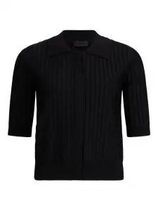 Кардиган в рубчик с воротником поло LIU JO, черный