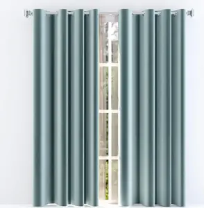 Штора велюровая серо-зеленая Moradi на люверсах 140x250см 140 x 250 [см] Wisan