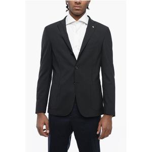 CC COLLECTION Блейзер с боковыми разрезами и лацканами без подкладки на 3 пуговицах Corneliani, синий