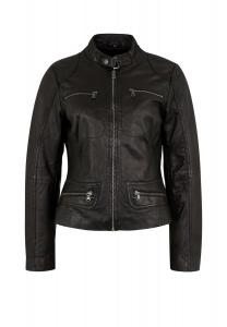 Кожаная куртка Yvonne на практичной молнии 7eleven, черный