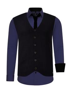 Рубашка с жилетом и галстуком, комплект из 3 предметов, цвет темно-синий Rusty Neal