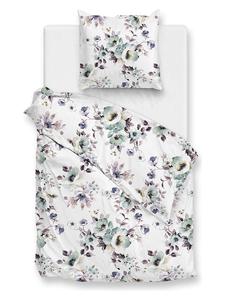 Комплект постельного белья Селия из фланели в белом/мятном цвете HNL, 240x220 см