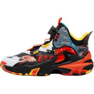 Детские баскетбольные кроссовки с противоскользящей подошвой и износостойким верхом QIAODAN, черный/оранжевый