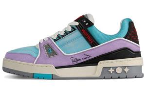 LOUIS VUITTON Кроссовки для скейтбординга Trainer Low-Top женские, цвет синий, фиолетовый