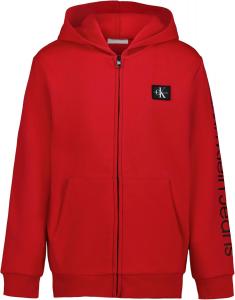 Толстовка Calvin Klein Boys с длинным рукавом и молнией из флиса, Ckj Racing Red