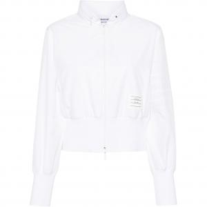 Застегивающаяся на молнию толстовка с капюшоном THOM BROWNE, белый