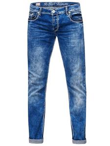 Rusty Neal Джинсовые брюки "LEVIN" синего цвета. Использован синий цвет