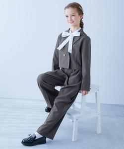 Комплект выпускного наряда для девочек (3 предмета) с длинными брюками, весна/лето 2026 Devirock, цвет 002-Charcoal