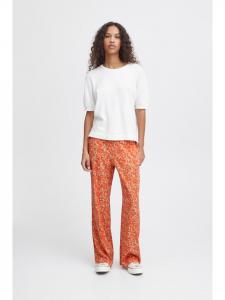 ICHI Повседневные брюки IHAYA стандартного кроя цвета Coral Rose Leo Aop