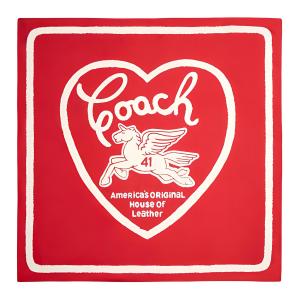 COACH Шелковый шарф унисекс красный, Red