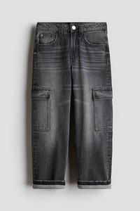 Джинсы карго свободного кроя на трикотажной подкладке H&M, серый