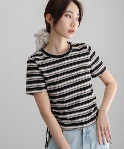 Футболка с многослойной боковой сборкой