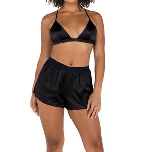 Черный сатиновый комплект для отдыха Roma Confidential