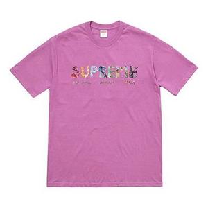 Футболка Supreme SS18 Rocks Tee Light Purple Logo Tee, фиолетовый